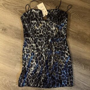 ZARA • Festive Days Sequin Cheetah Print Dress • Size M • Never worn!